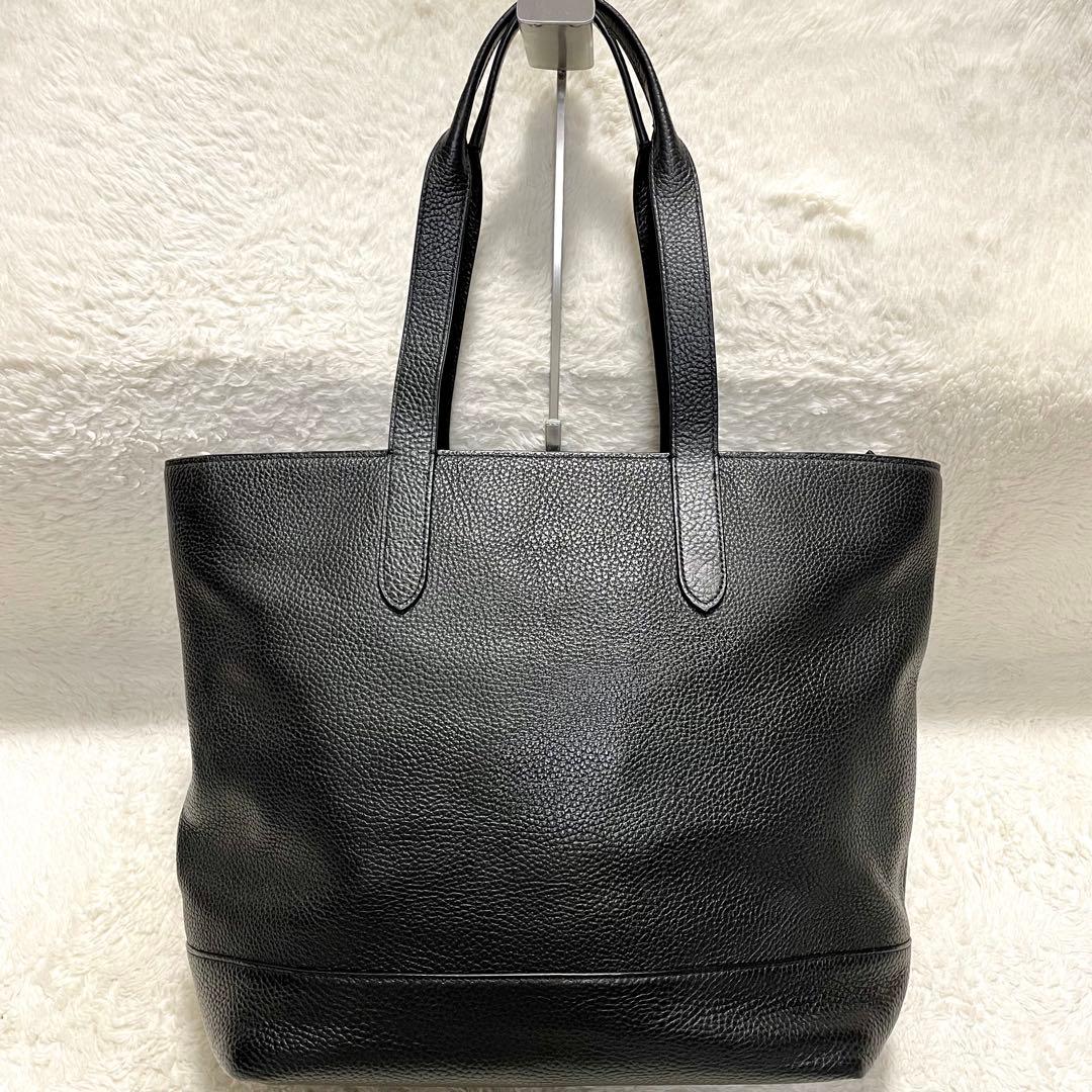 美品 COACH コーチ ハミルトン ペブルドレザー トートバッグ ブラック