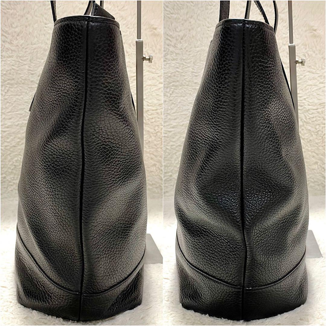 美品 COACH コーチ ハミルトン ペブルドレザー トートバッグ ブラック