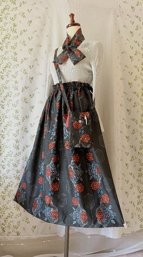 専用です♦村山大島紬３点④♦スカート＆スカーフ＆スマホショルダー♦+トートバック