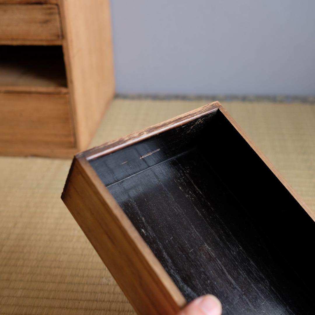昭和時代の木製引き出し柜 時代物　無垢材