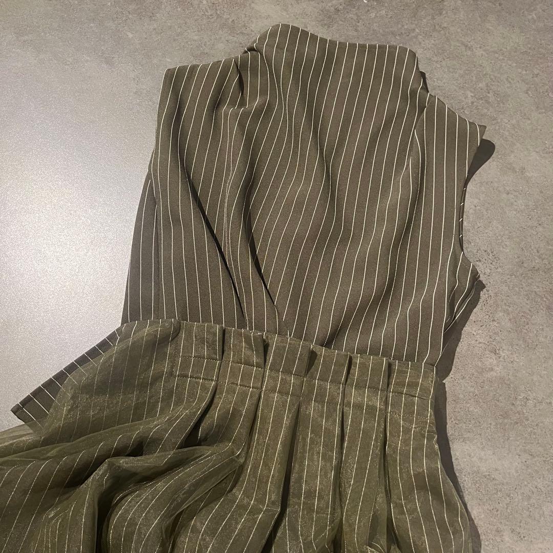 希少品アメリAMERI PINSTRIPE CONSTRUCTIVE DRESS