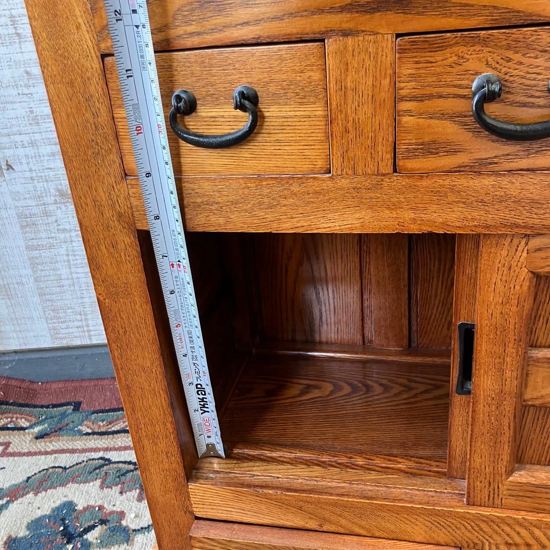 水屋箪笥 和箪笥 飾り棚 茶箪笥 欅材 ケヤキ 無垢材 古家具 時代家具 レトロ