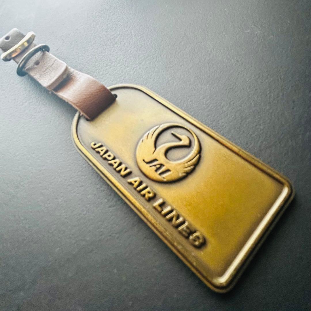 レア昭和レトロ　初代鶴丸　 JALネームタグ ブロンズ　ジャル