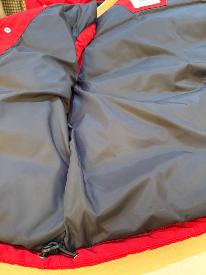 DANTON ダウンベスト レッド サイズ36 フード付き 赤