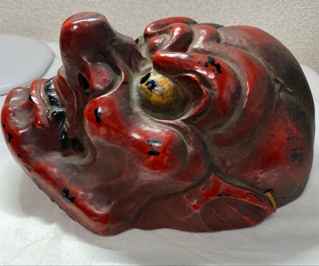 模国宝 崑崙面 能面 神楽面 工芸品　アンティーク品 壁掛け可