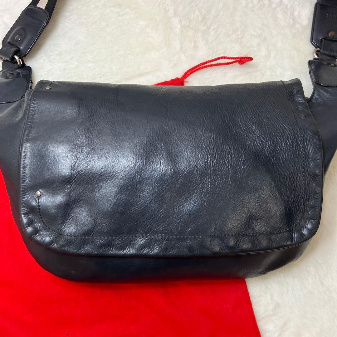 バリー トレインスポッティング 本革 レザー メッセンジャーバッグ ブラック