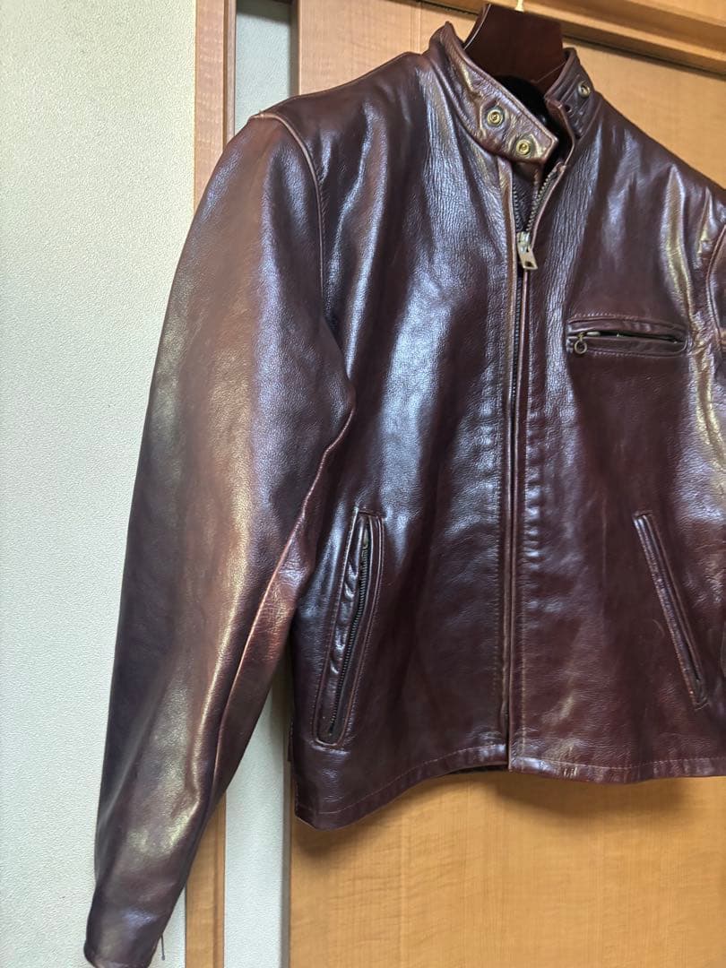 美品　schott 641 シングルライダースジャケット　38 ダークブラウン