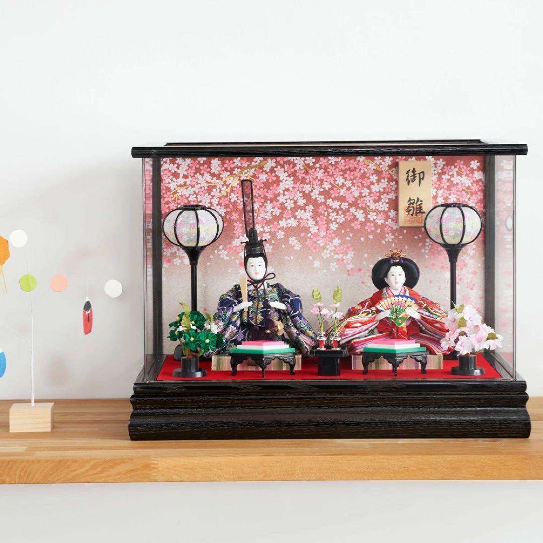 ひな人形 雛人形 新品 コンパクト 日本製 ケース飾り ひなまつり TKN02