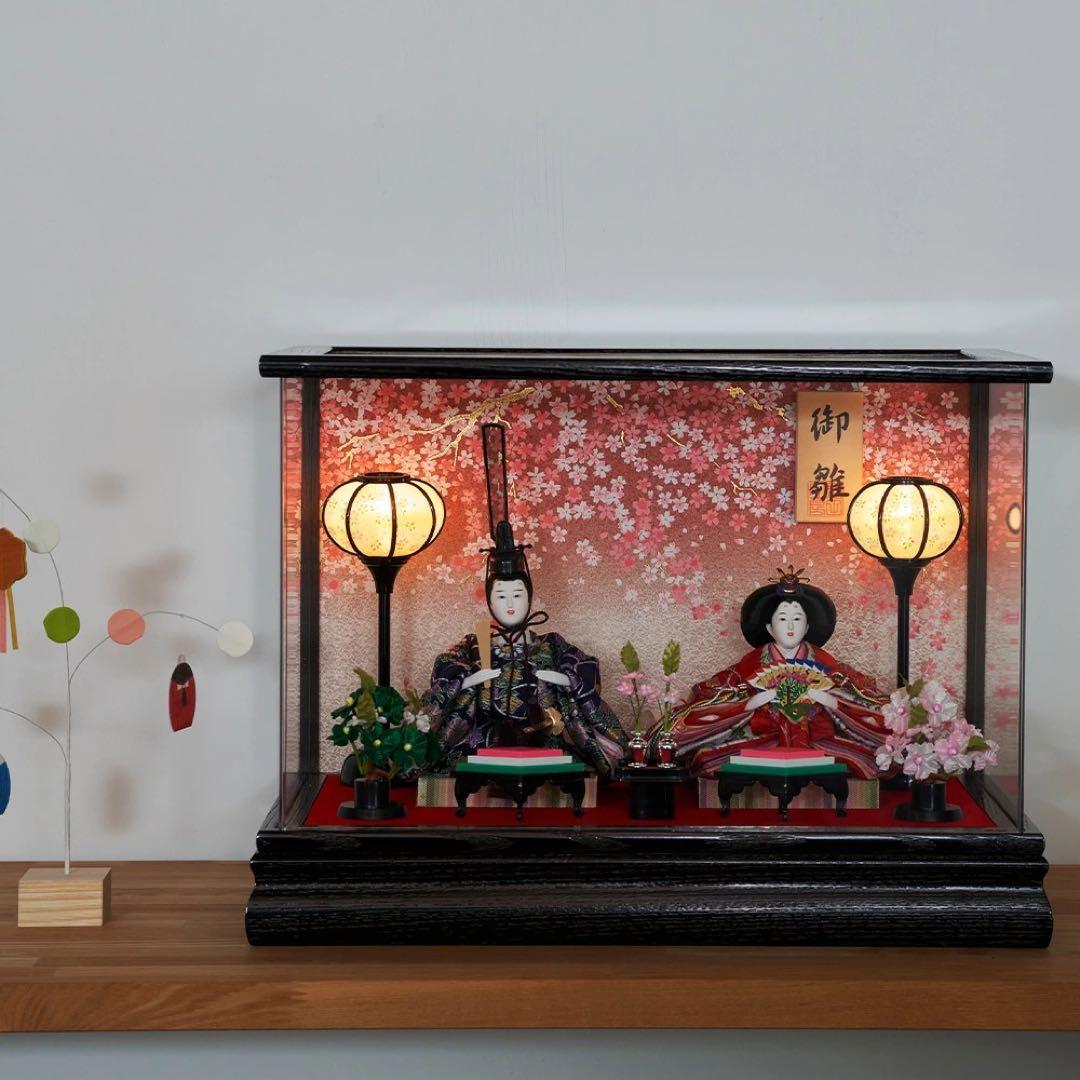 ひな人形 雛人形 新品 コンパクト 日本製 ケース飾り ひなまつり TKN02