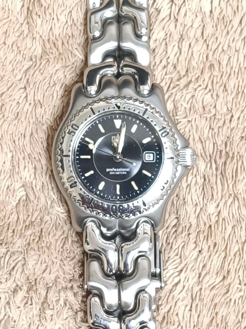 【美品】箱付 稼働 タグホイヤー スポーツエレガンス　 レディース　ブラック