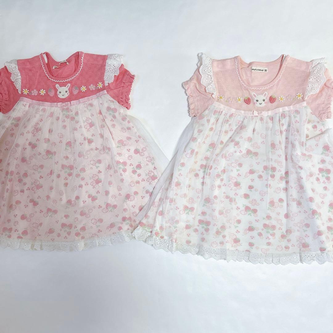 ✨美品✨【クーラクール】いちごワンピースෆ‪チュニックセット90cm