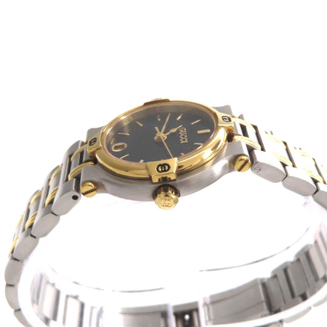 ☆極美品 9000L GUCCI グッチ 時計 コンビ ブラック レディース