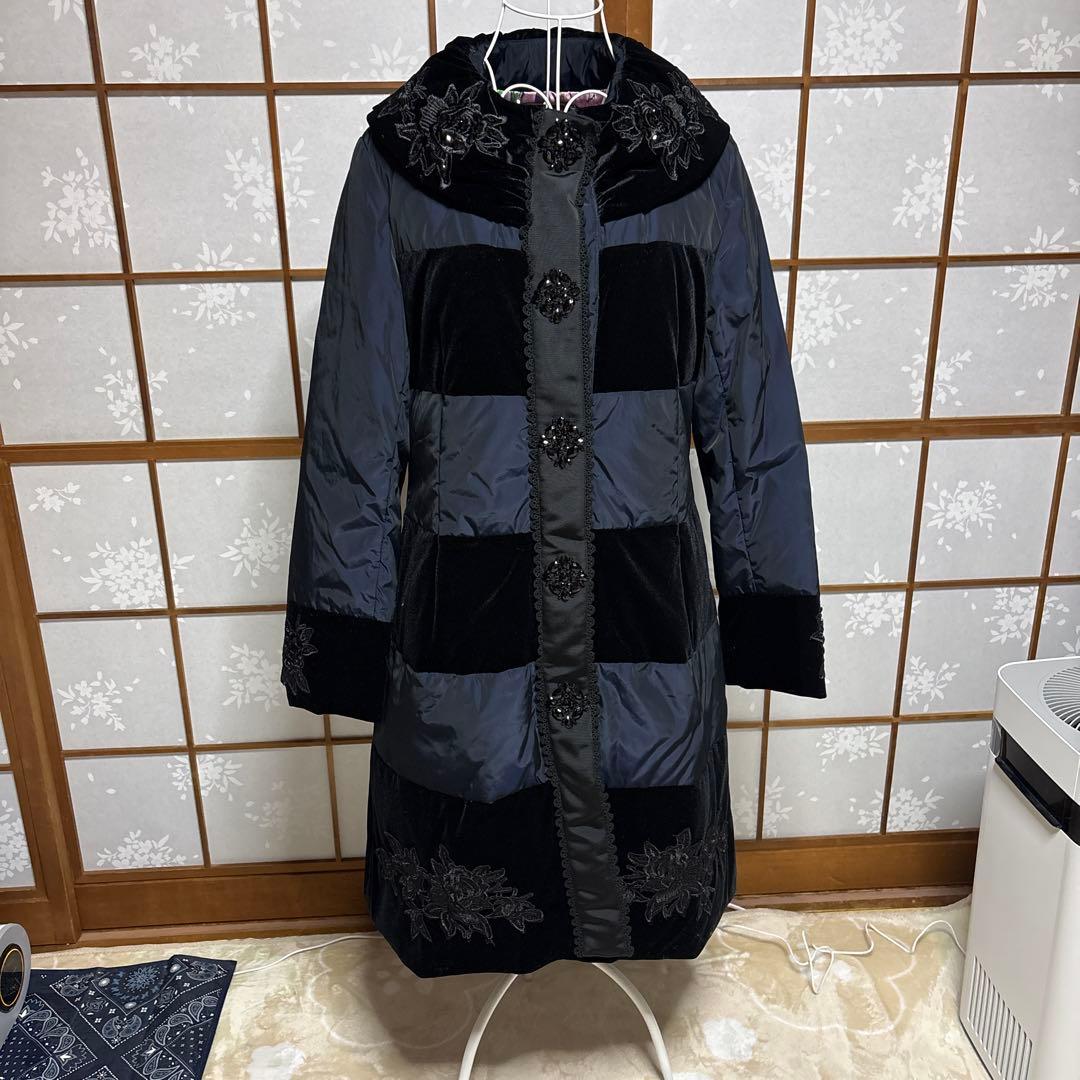 豪華ダウンコ－トsuper beauty 刺繍ビジュ－付きsize42