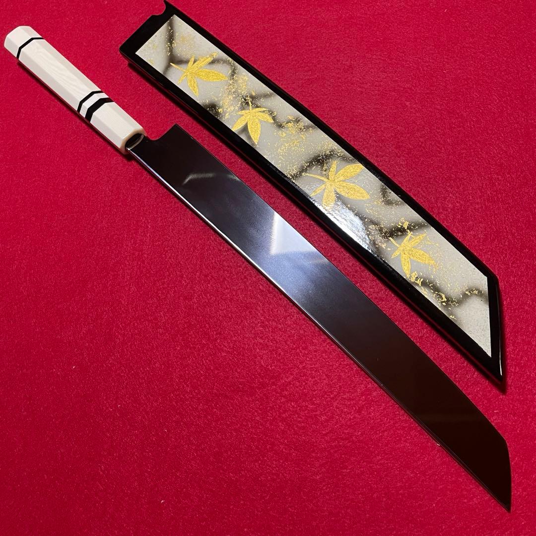 鏡面　先丸柳刃包丁 尺寸 V金10号 人工象牙八角柄　kitchen knife