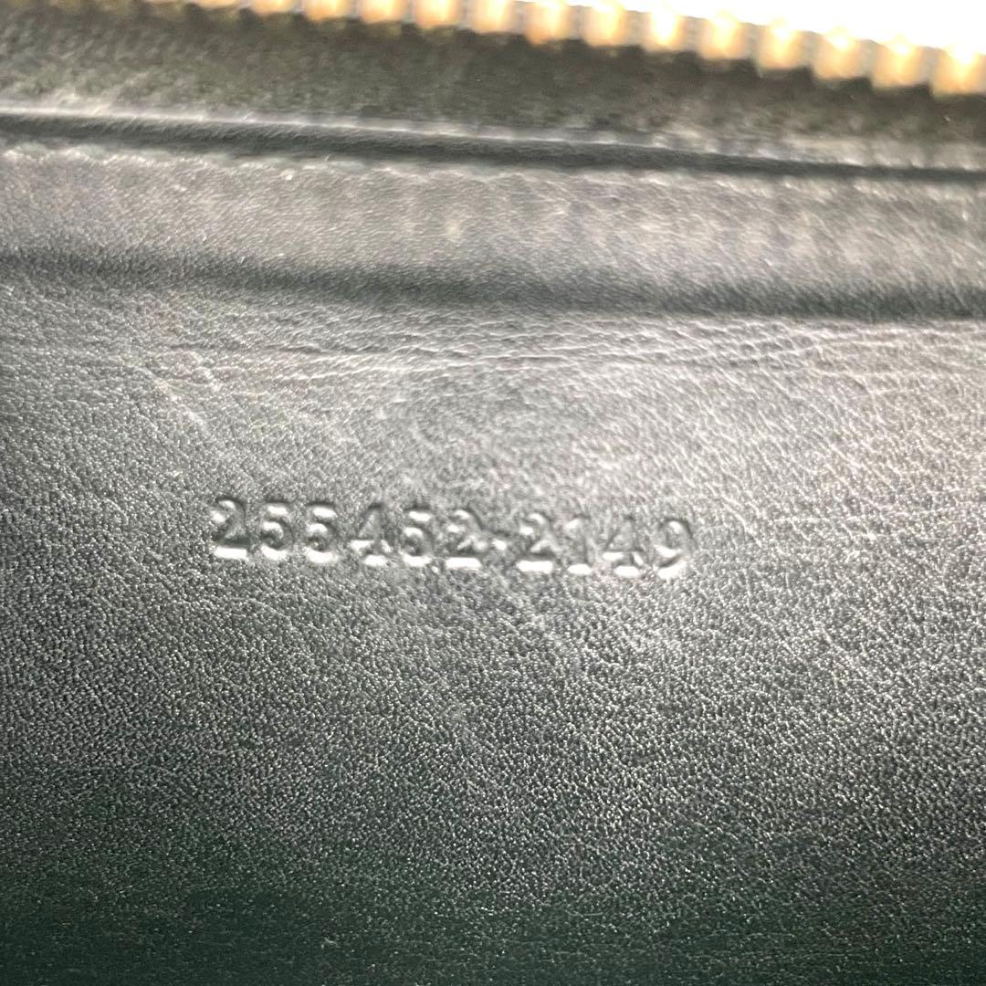 美品　GUCCI ラウンドファスナー　シマ　　ケース　レザー　ブラック