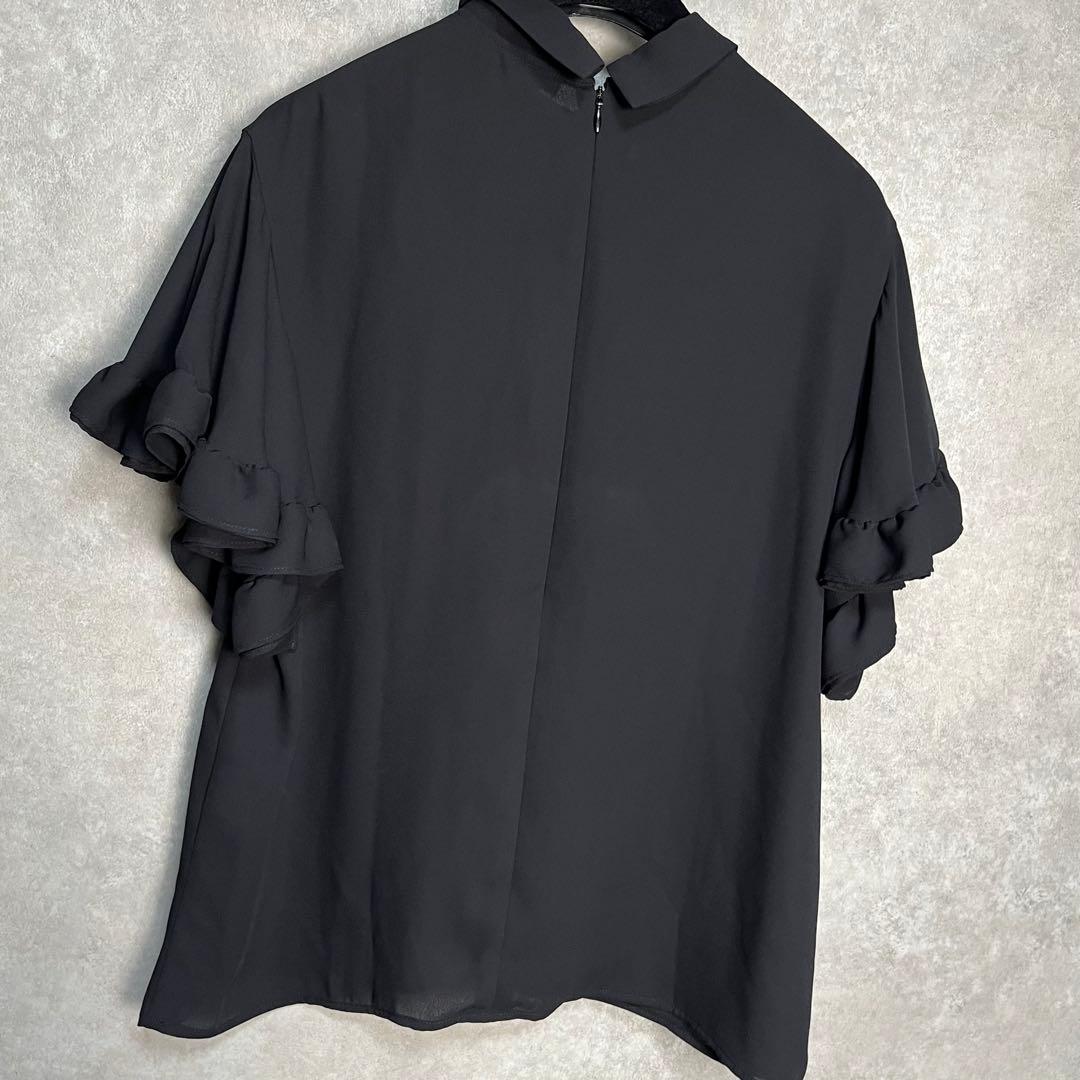 【美品】ヨーコチャン ラッフルスリーブポイントカラーブラウス　38