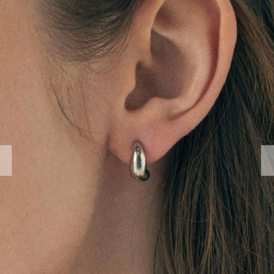 極美品　ete 現行品　ドロップピアス　プラチナコーティング　SV925 K18