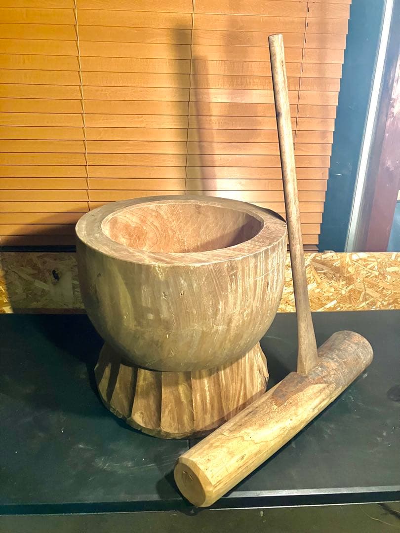 本欅ホンケヤキ 臼 4升欅 うす ディスプレイ 古道具 アンティーク