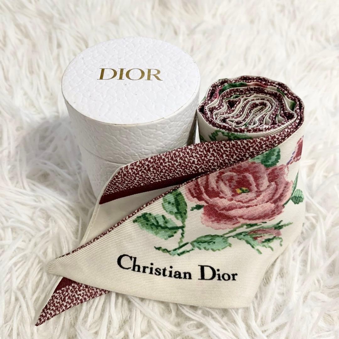 箱付き✨　クリスチャンディオール　ミッツァ　花柄　星　リボンスカーフ　Dior