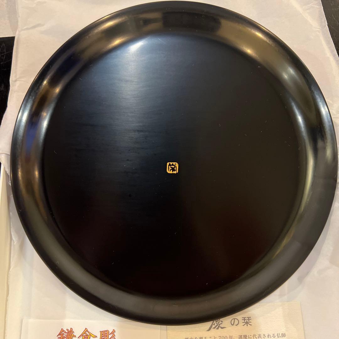 鎌倉彫 丸盆 8寸