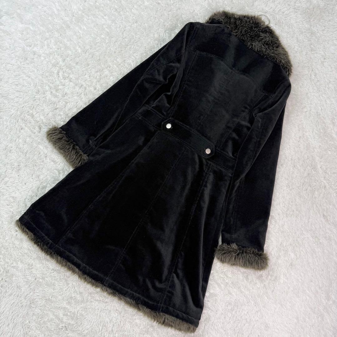 バーバリーブルーレーベル エコファー キルティング コーデュロイ ロングコート