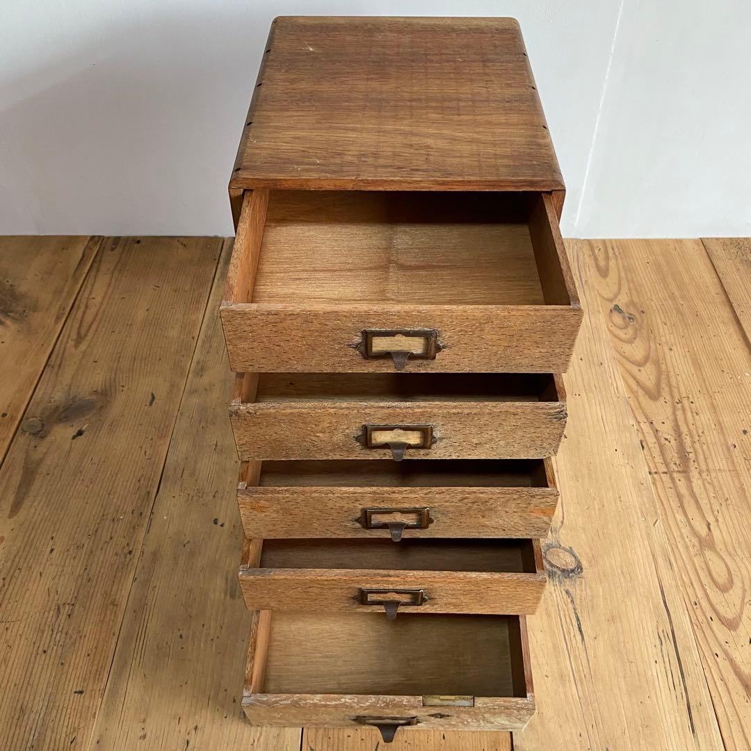 アンティーク 小引き出し 5段 樽材 昭和レトロ z680