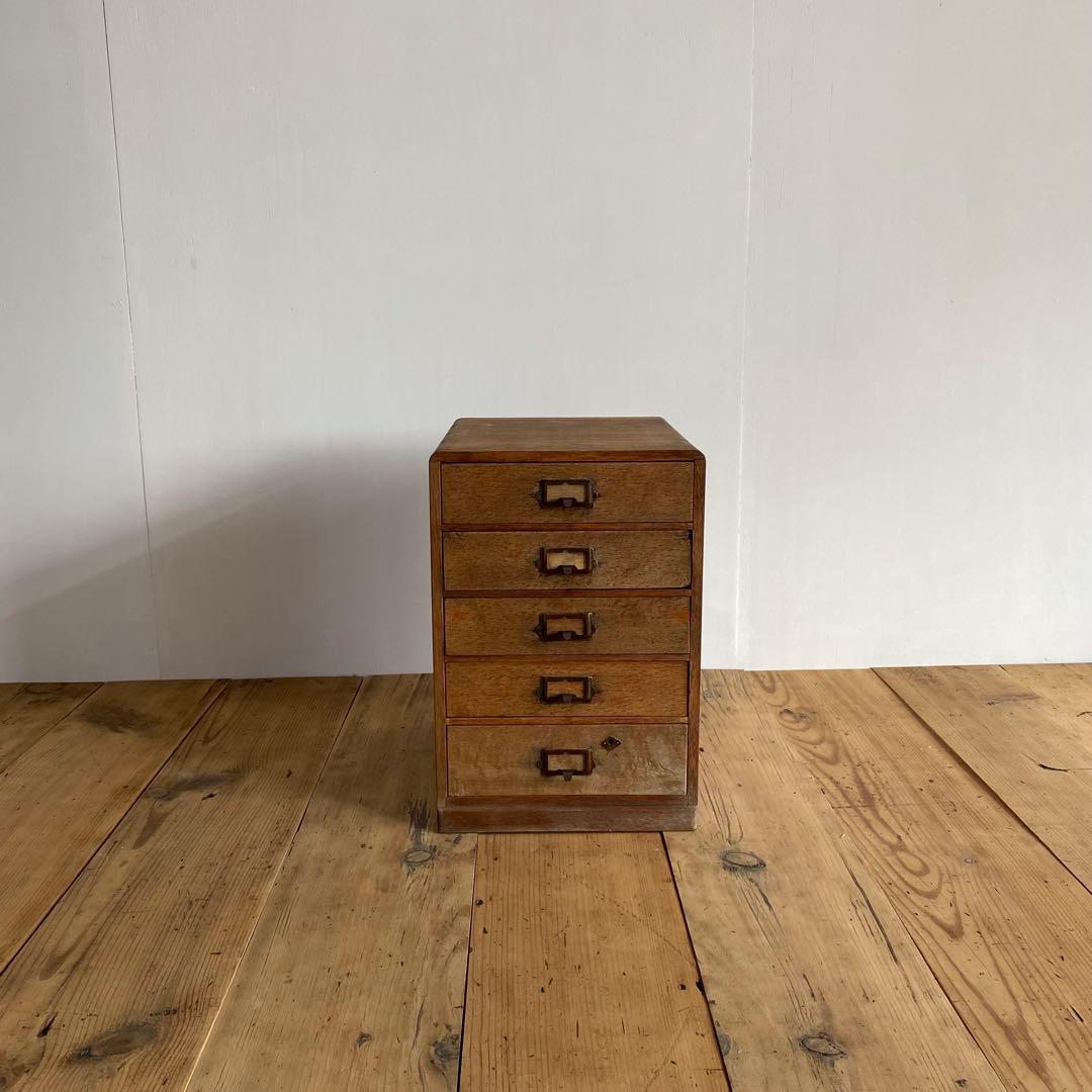 アンティーク 小引き出し 5段 樽材 昭和レトロ z680