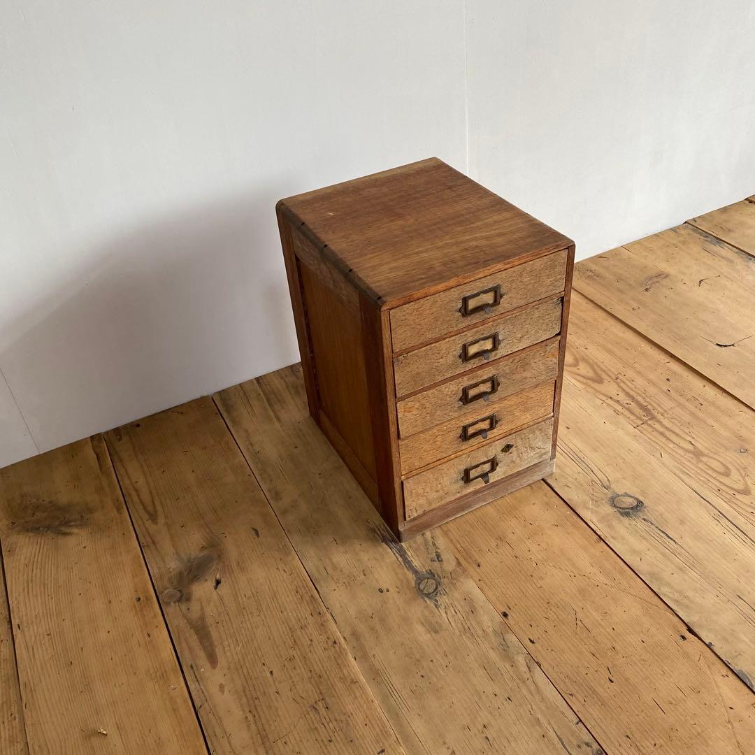 アンティーク 小引き出し 5段 樽材 昭和レトロ z680