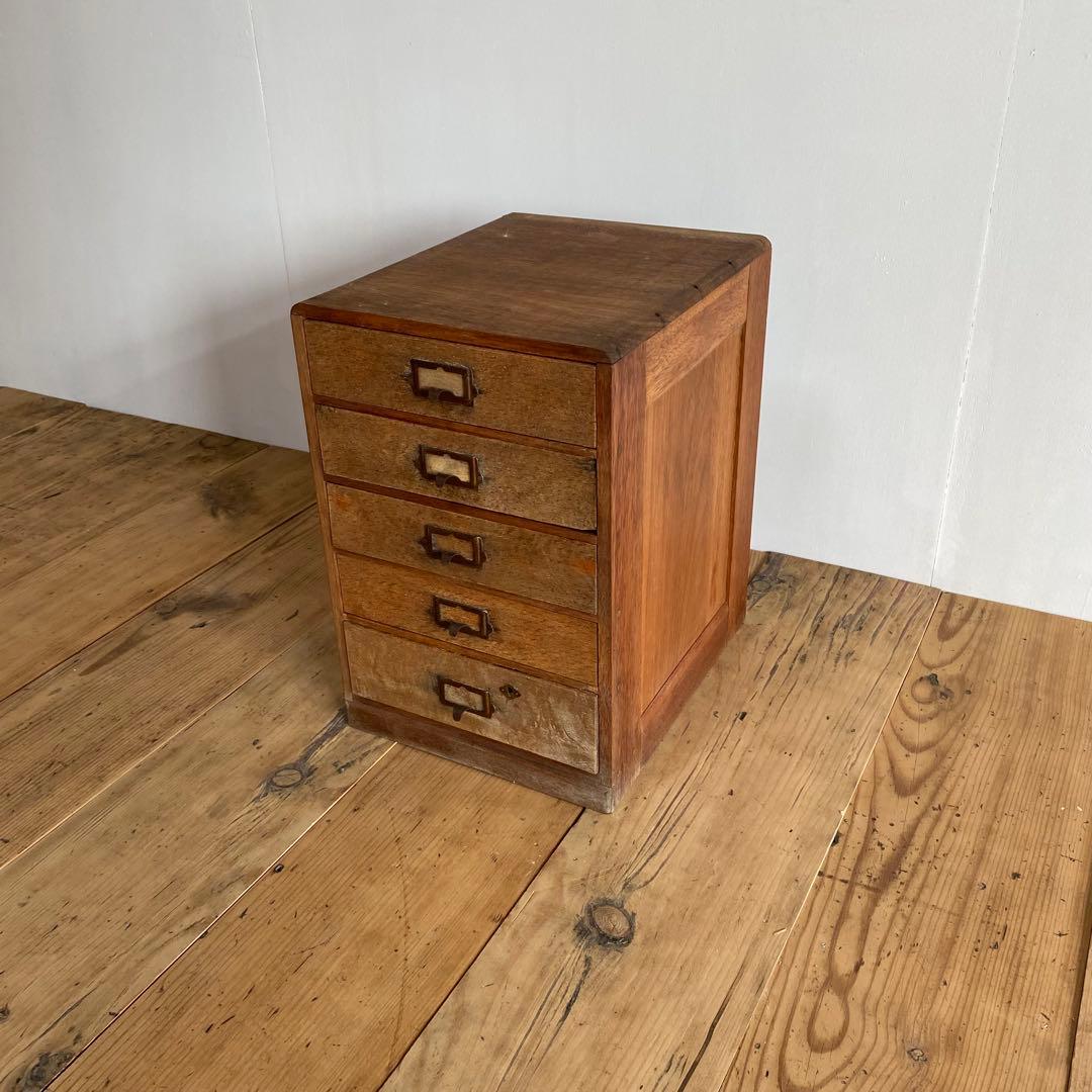 アンティーク 小引き出し 5段 樽材 昭和レトロ z680