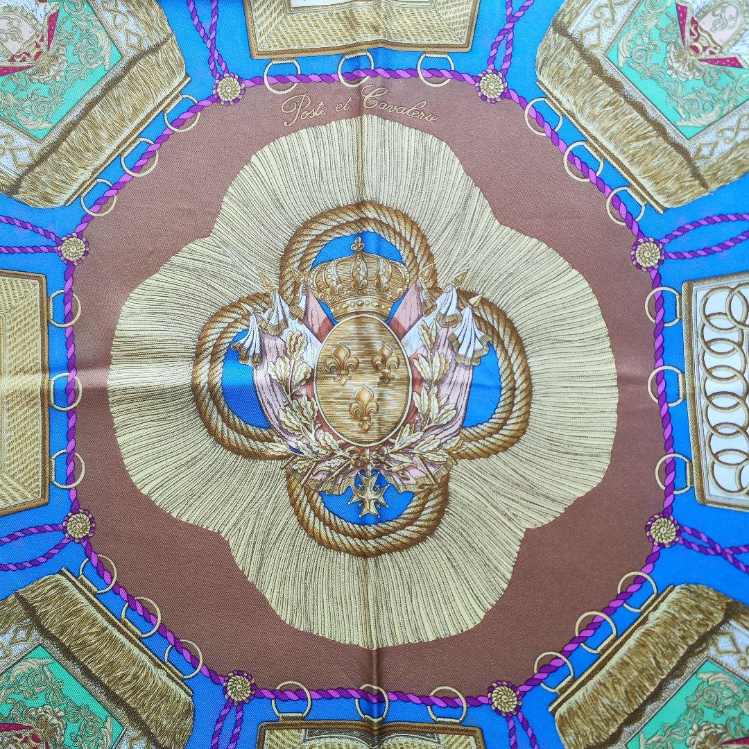 【美品】エルメス カレ90 POSTE ET CAVALERIE サーベル飾り袋