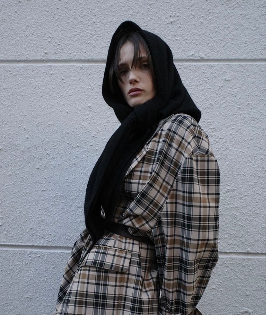 CLANE YAK KNIT TRIANGULAR STOLEブラックF新品