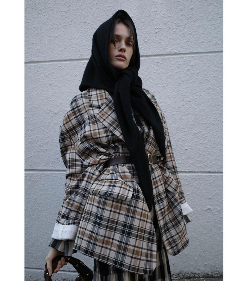 CLANE YAK KNIT TRIANGULAR STOLEブラックF新品