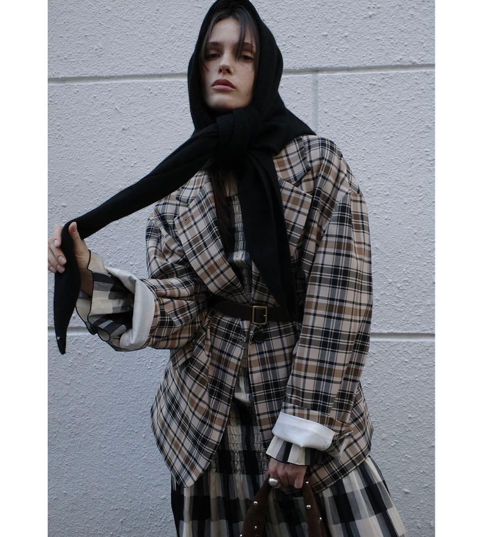 CLANE YAK KNIT TRIANGULAR STOLEブラックF新品