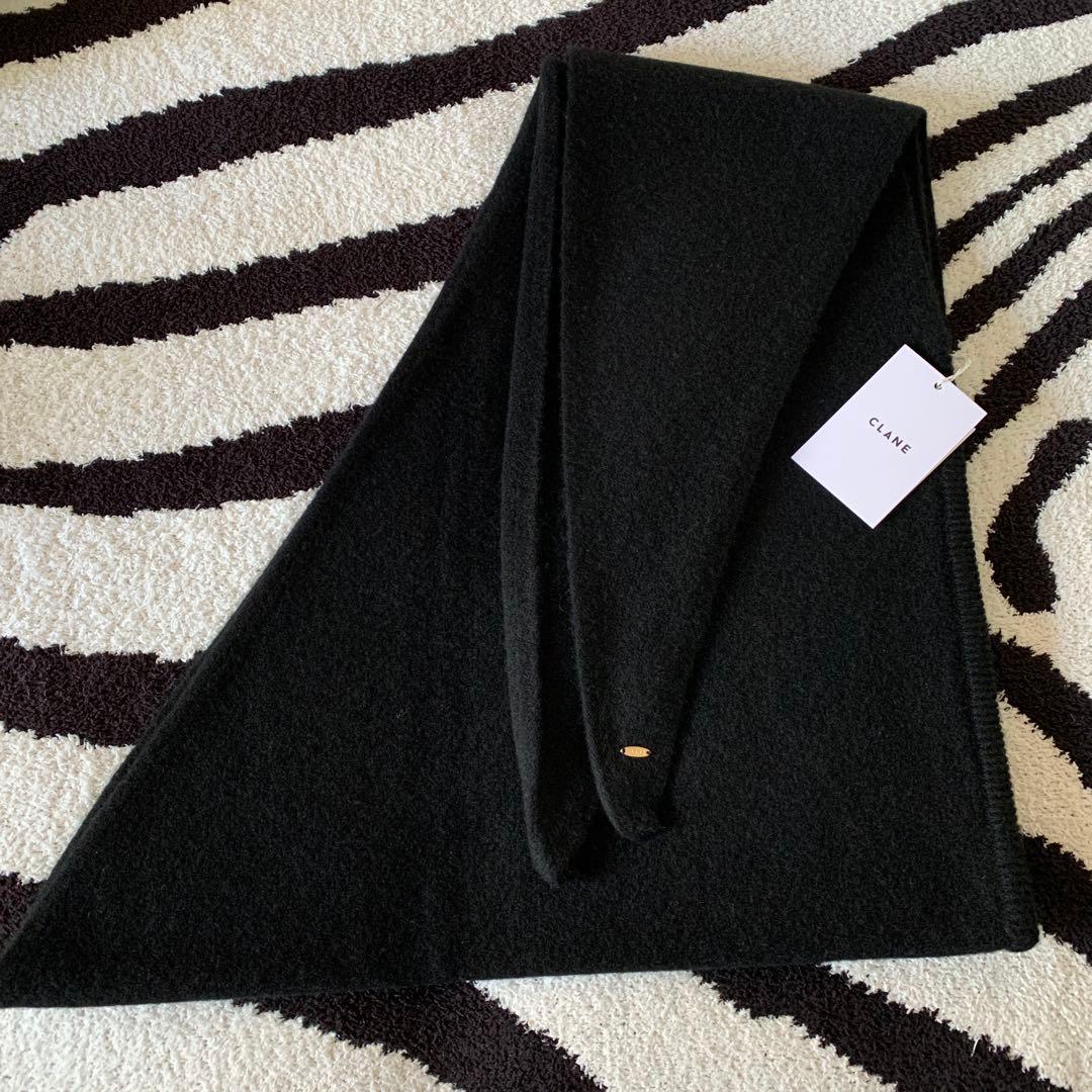 CLANE YAK KNIT TRIANGULAR STOLEブラックF新品
