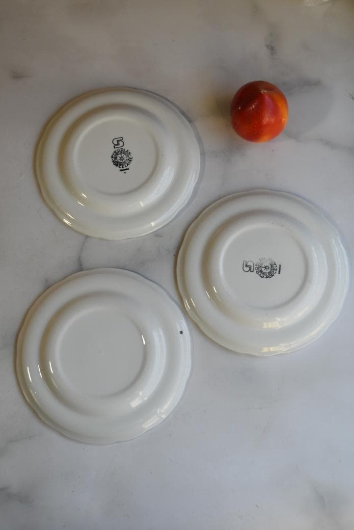 3枚組サルグミンヌ　 PYROBLAN　ビストロ白花リム皿