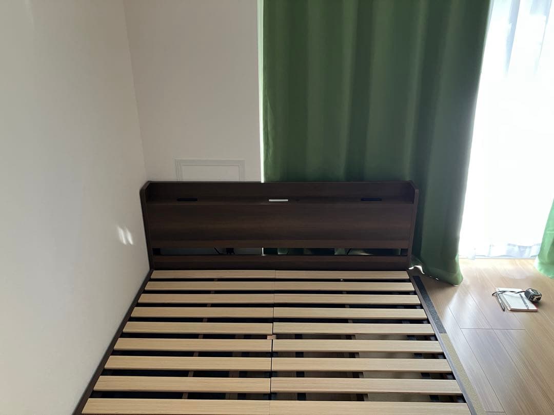 ダブルベッドフレーム ブラウン