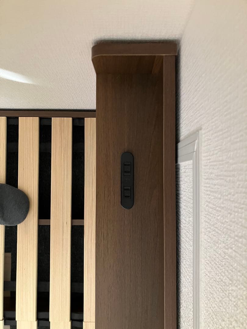 ダブルベッドフレーム ブラウン