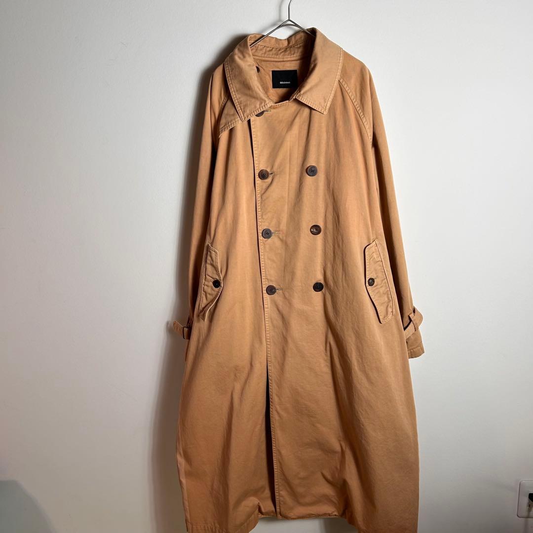 08circus トレンチコート　ロング　マキシ丈　ベージュ　製品染め