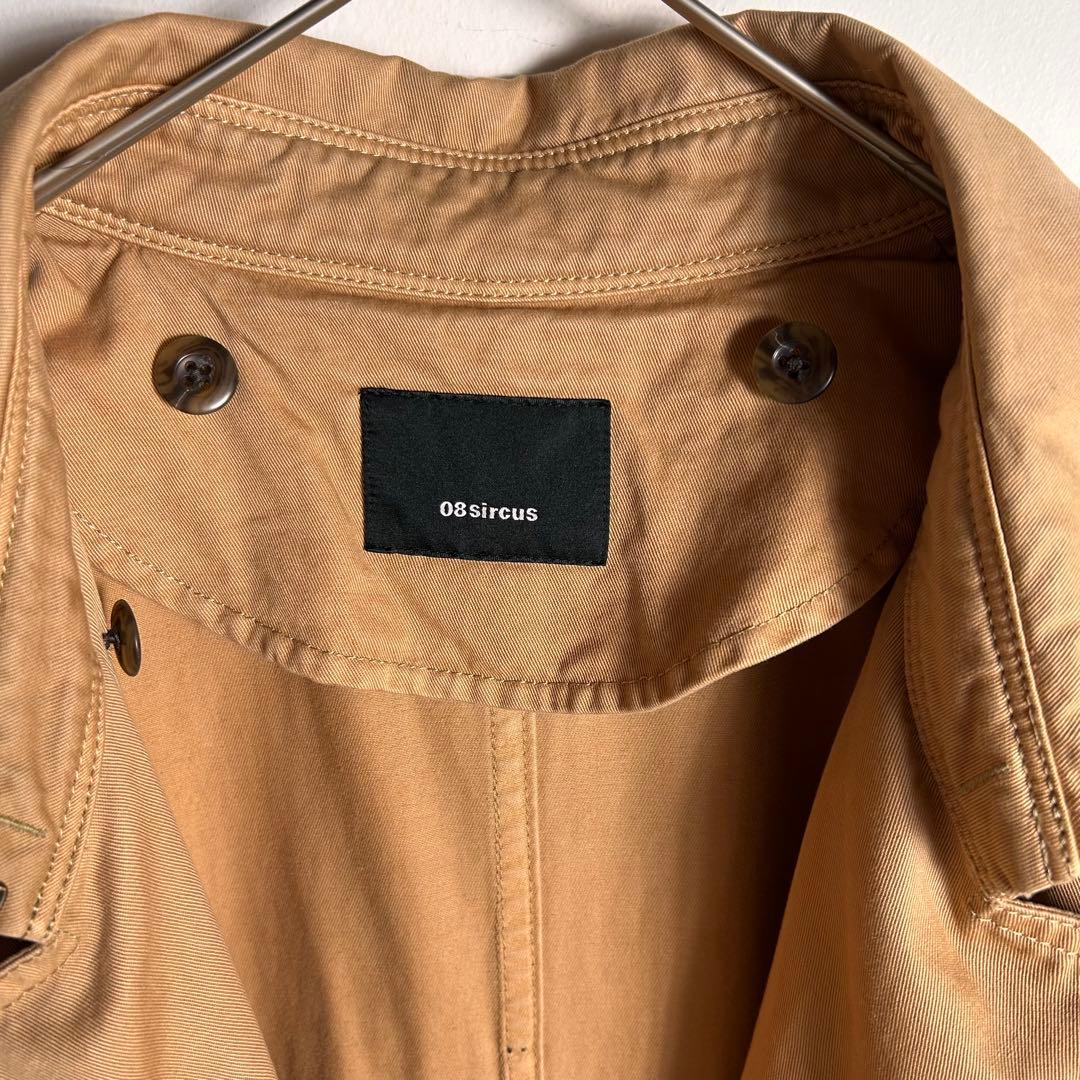08circus トレンチコート　ロング　マキシ丈　ベージュ　製品染め