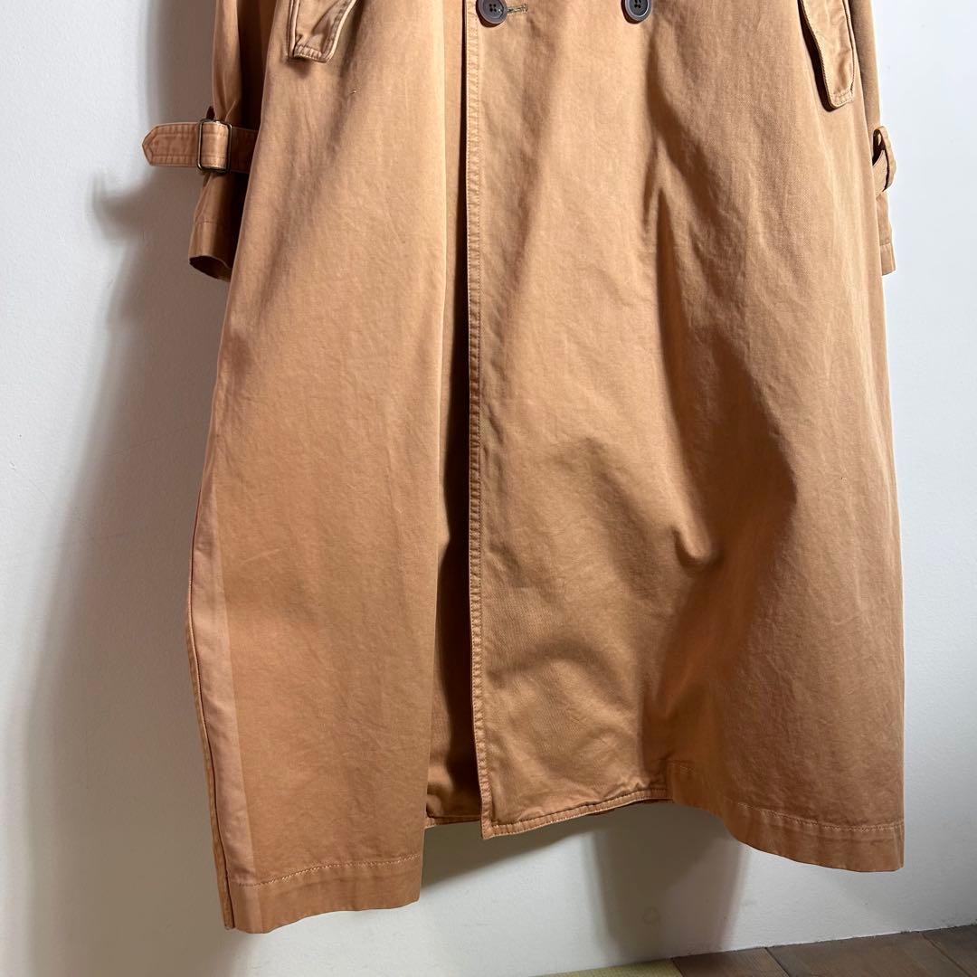 08circus トレンチコート　ロング　マキシ丈　ベージュ　製品染め
