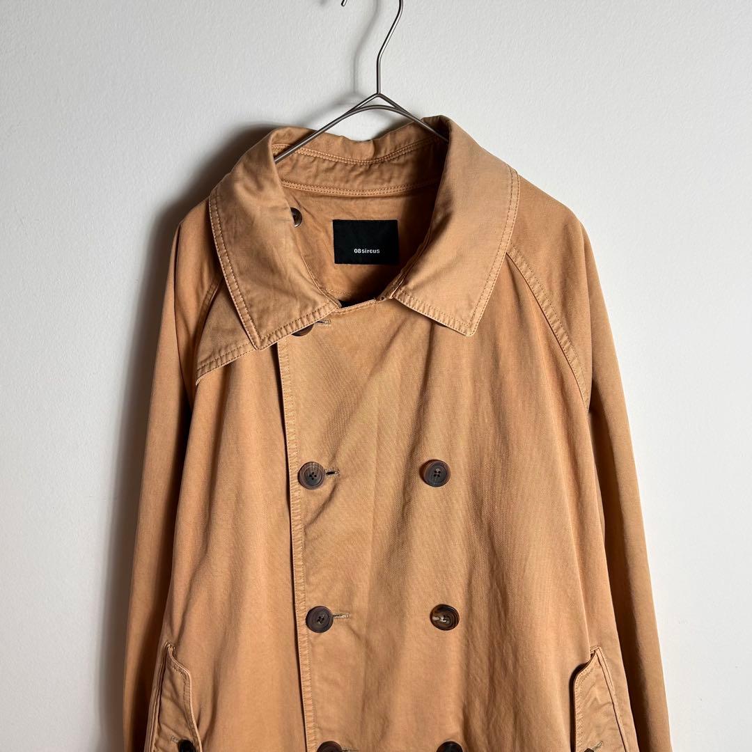 08circus トレンチコート　ロング　マキシ丈　ベージュ　製品染め