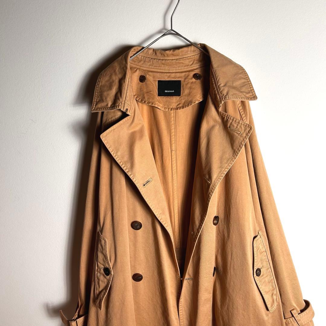 08circus トレンチコート　ロング　マキシ丈　ベージュ　製品染め