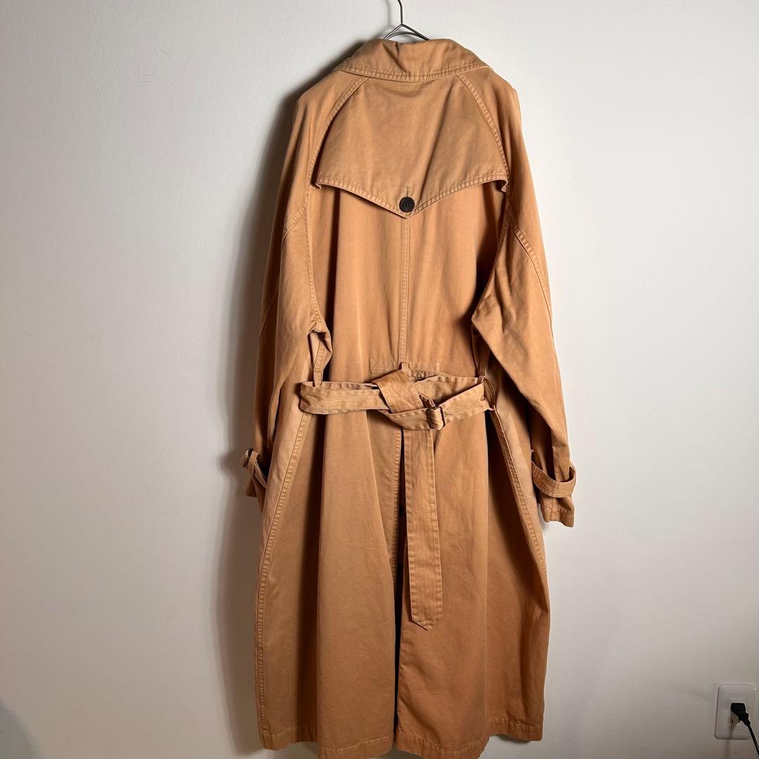 08circus トレンチコート　ロング　マキシ丈　ベージュ　製品染め