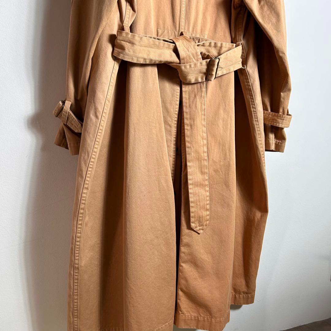 08circus トレンチコート　ロング　マキシ丈　ベージュ　製品染め