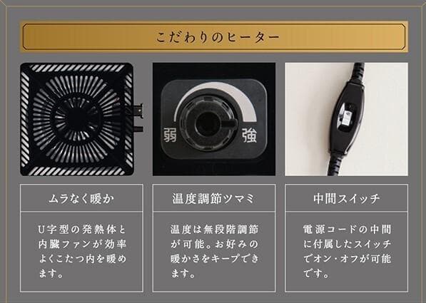 新品　大型こたつテーブル 5尺　長方形　150x80cm　ブラウンｘブラック