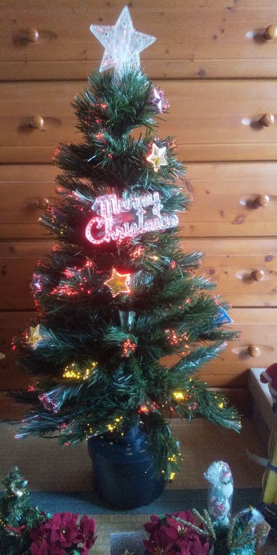 ★ファイバー 色が変わり回転する クリスマスツリー★