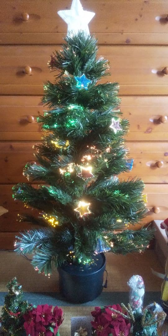 ★ファイバー 色が変わり回転する クリスマスツリー★