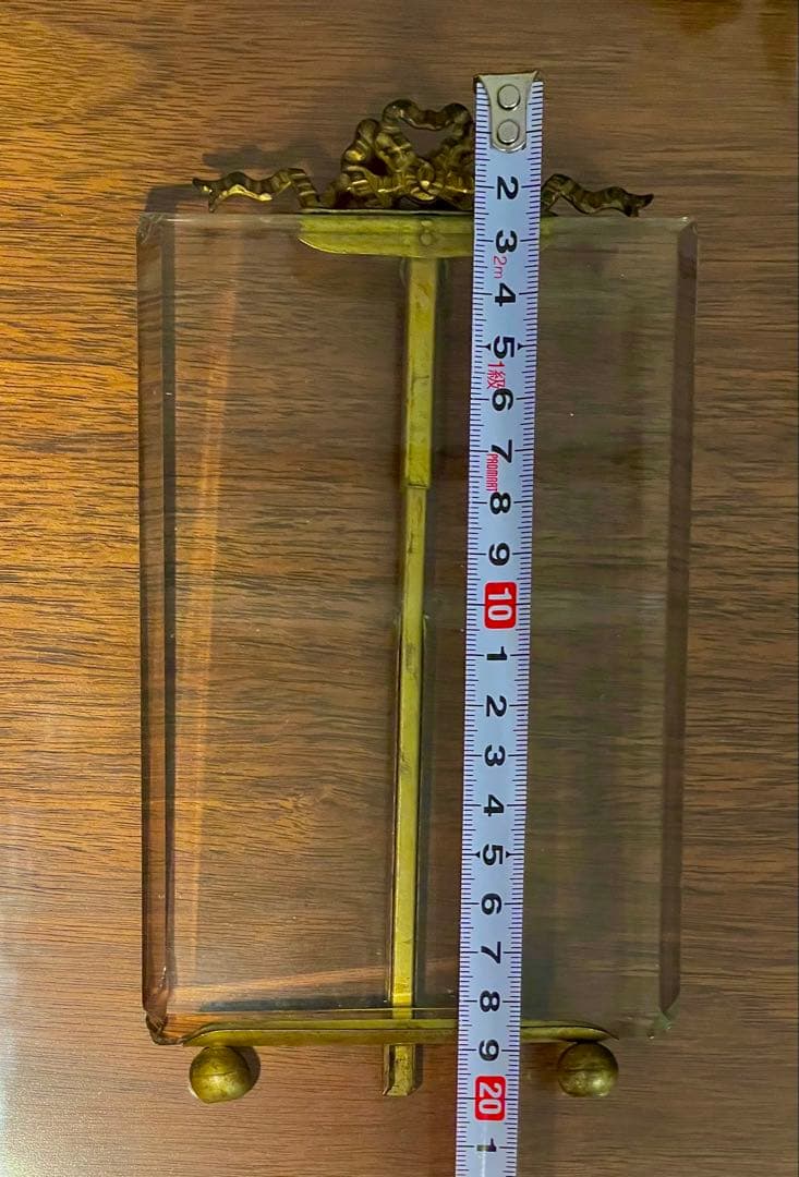 フランス　アンティーク　写真立て　真鍮　ガラス　19世紀　アールヌーボー