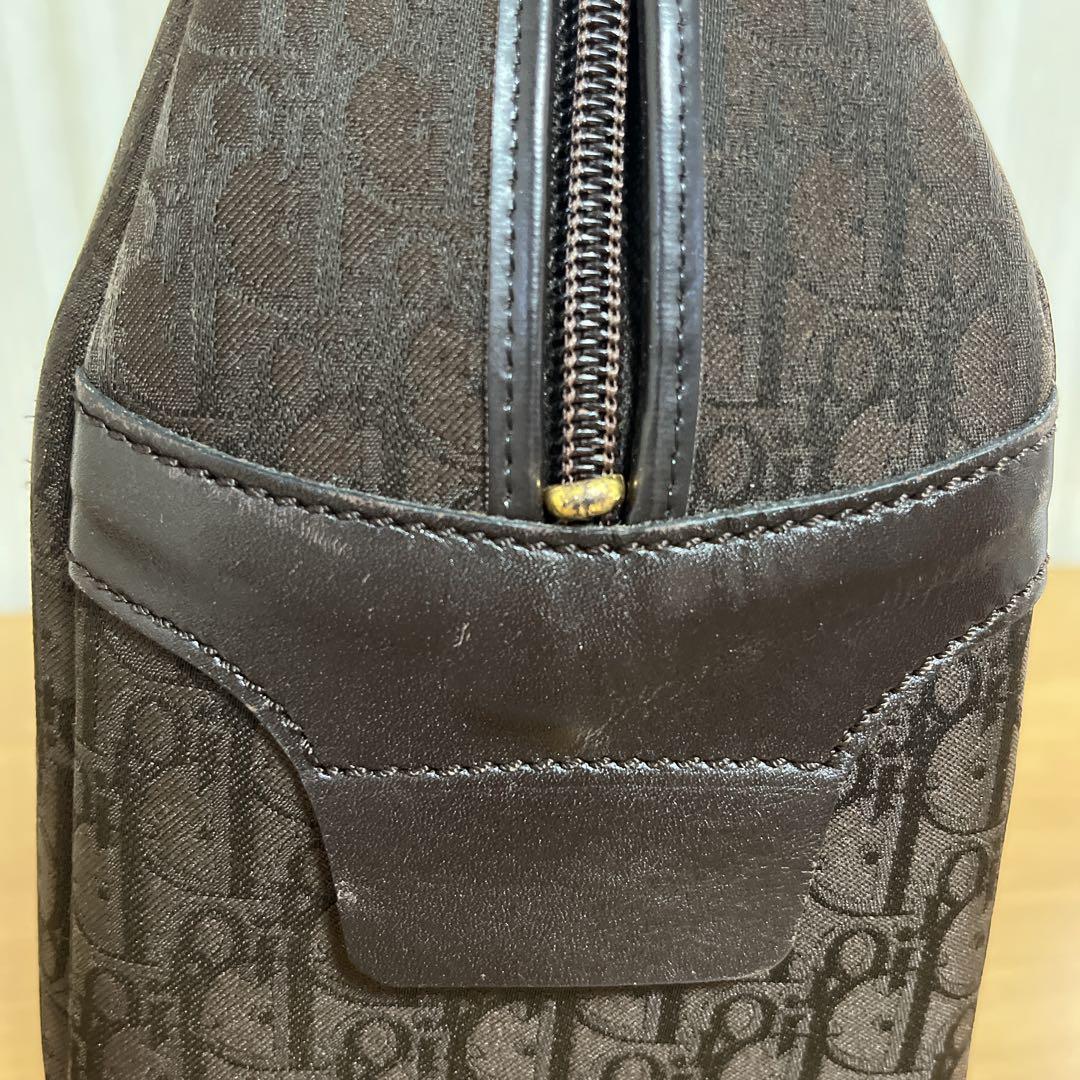 Dior ボストンバッグ　ブラウン　ゴールドロゴ　トロッター　ブラウン