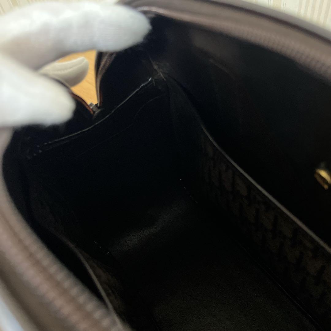 Dior ボストンバッグ　ブラウン　ゴールドロゴ　トロッター　ブラウン